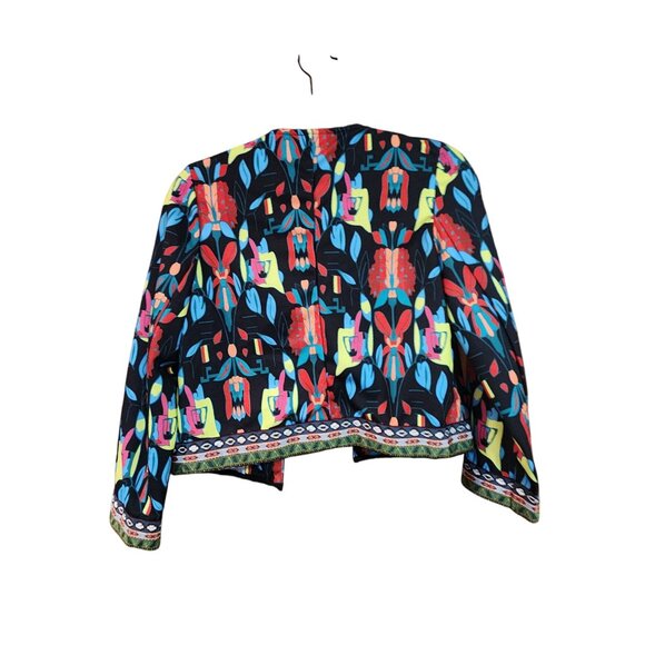 Shein Colorful Bohemian Open Front Jacket With Geometric & Floral Print - Picture 2 of 3